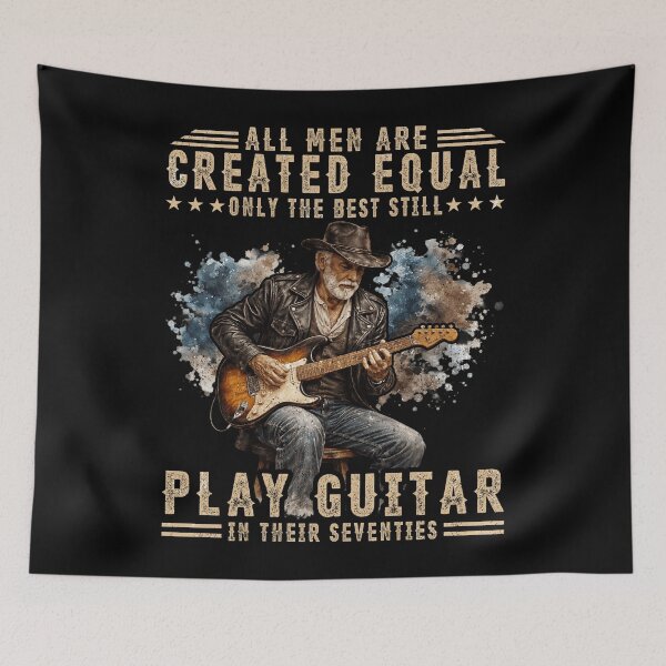 Item preview, All Men Are Created Equal – Only The Best Still Play Guitar In Their Seventies Funny Guitarist Gift designed and sold by Patchina.