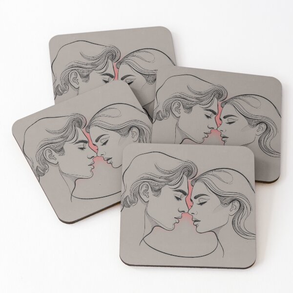 Item preview, Minimal Line Art Romantic Kiss designed and sold by Jagruti_Artzone.