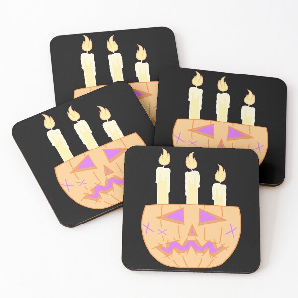Item preview, Orange Halloween Pumpkin Jack O'Lantern and Candles designed and sold by kitschandkawaii.