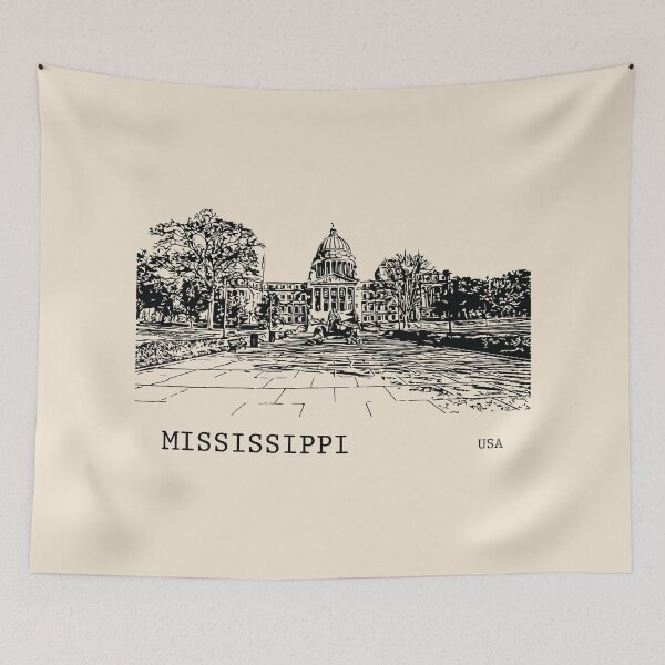 Artikelvorschau, Mississippi-Staat USA entworfen und verkauft von Lakeric Cityscapes.