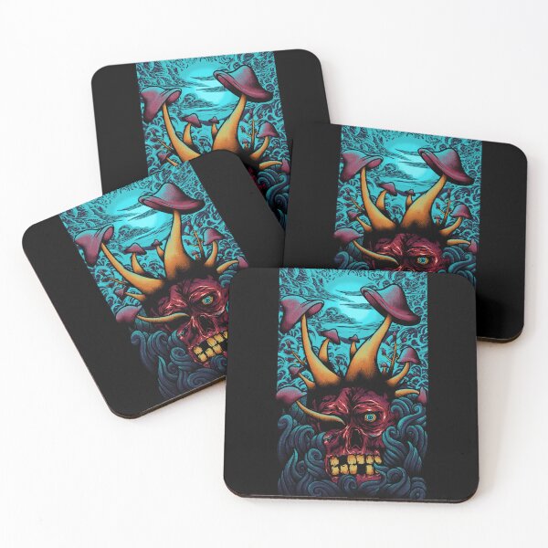 Item preview, Mushroom Mindscape – Psychedelic Skull Rising Through Waves designed and sold by Neon Chaos Studio.