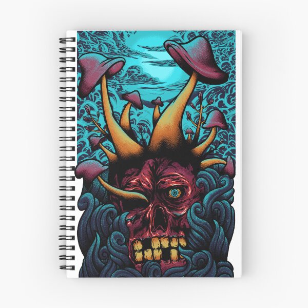 Item preview, Mushroom Mindscape – Psychedelic Skull Rising Through Waves designed and sold by Neon Chaos Studio.