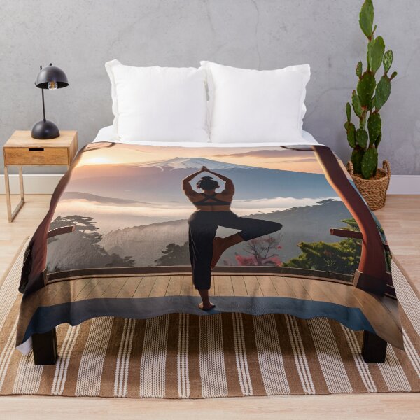 Item preview, Japanese Zen Yoga – Spiritual Illustration Mount Fuji designed and sold by Schoenenwald - Illustrations Uniques et Originales.