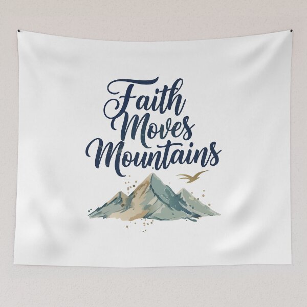 Item preview, Faith Moves Mountains Christian Shirt and Sticker– Bible Verse Faith Quote Design designed and sold by Billium Halder.