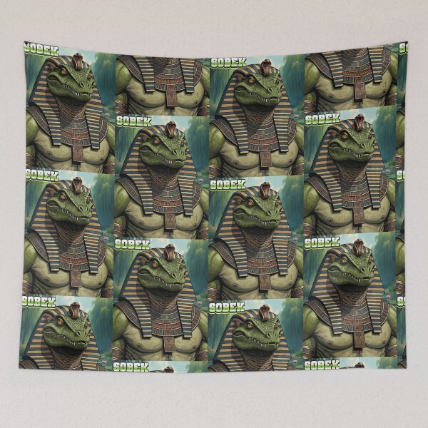 Item preview, Sobek – Ancient Egyptian Crocodile God of Strength, Protection & Power | Kemetic Mythology Art designed and sold by BlackStarsCreations.