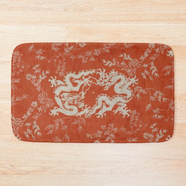 Item preview, Ancient Dragons - Terracotta Rust Orange Vintage Floral and Linen designed and sold by LoveAlways-AEP.