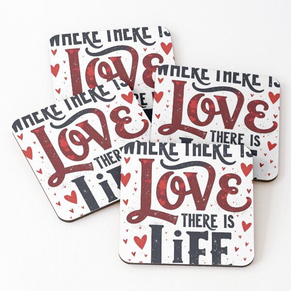 Item preview, Where There Is Love There Is Life Valentine Quote designed and sold by ThePixelAndPine.