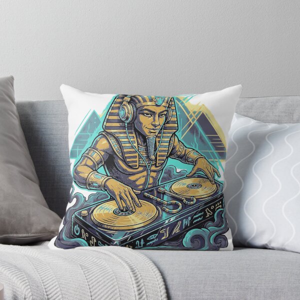 Item preview, Ancient Egypt DJ Pharaoh Spinning Vinyl – Futuristic EDM Turntable Art designed and sold by devilfronty.