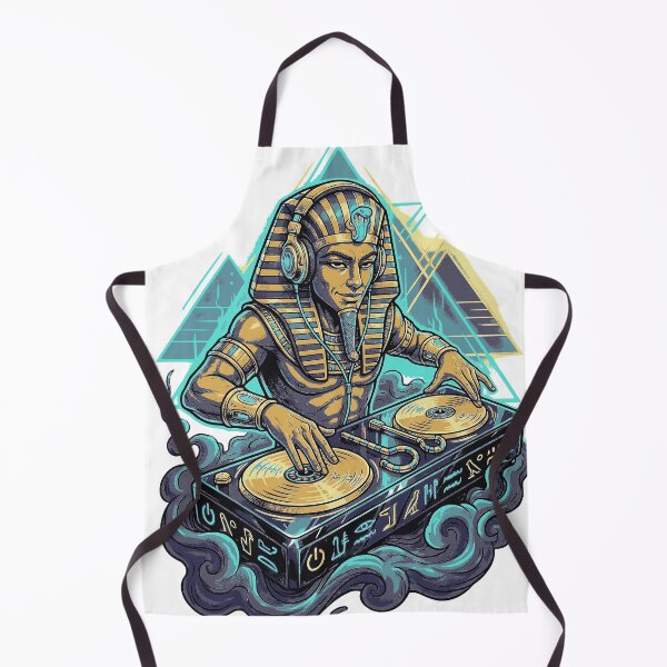 Item preview, Ancient Egypt DJ Pharaoh Spinning Vinyl – Futuristic EDM Turntable Art designed and sold by devilfronty.