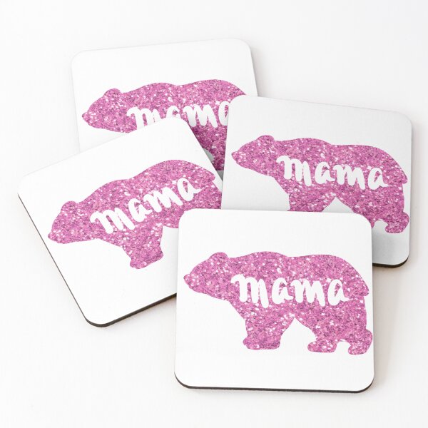 Item preview, Sparkling pink glitter mama bear graphic, pink  bear designed and sold by hollycooper.