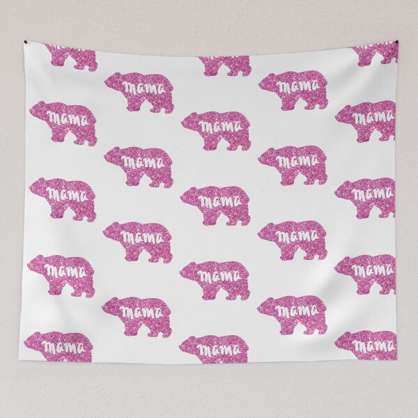 Item preview, Sparkling pink glitter mama bear graphic, pink  bear designed and sold by hollycooper.