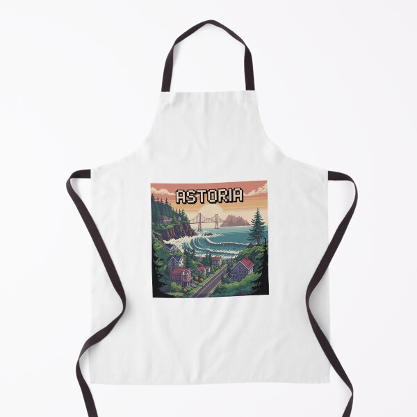 Item preview, Astoria Oregon Pixel Art Coastal Sunset – Retro Bridge Landscape designed and sold by CircinusStore.
