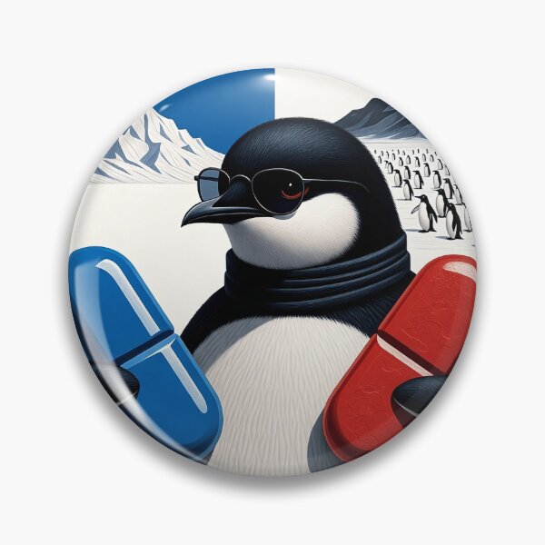 Item preview, Nihilist Penguin "Blue pill, Red pill" designed and sold by MartialArtisan.