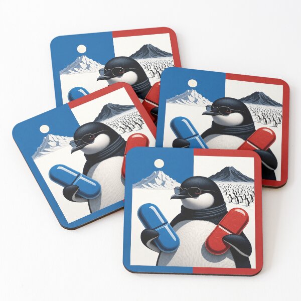 Item preview, Nihilist Penguin "Blue pill, Red pill" designed and sold by MartialArtisan.