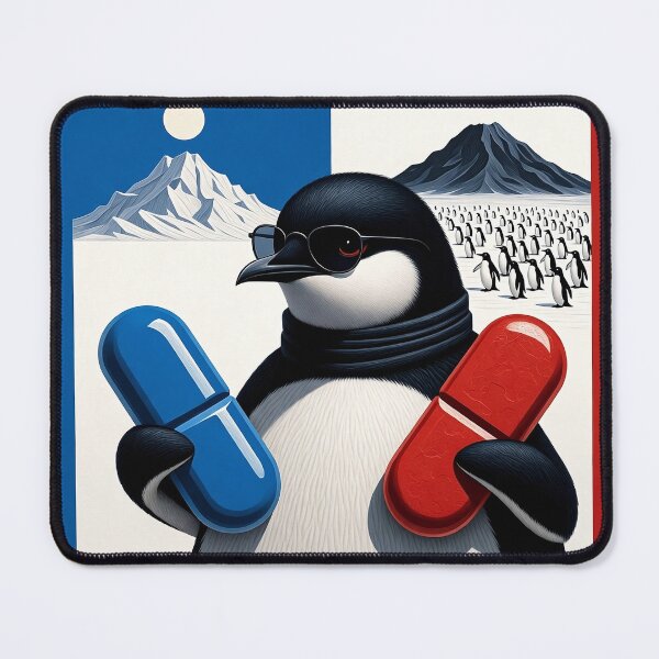 Item preview, Nihilist Penguin "Blue pill, Red pill" designed and sold by MartialArtisan.