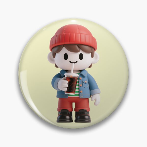 Item preview, Cute 3D Blocky Boy - Sipping Soda Meme Mode designed and sold by WhimsyBits.