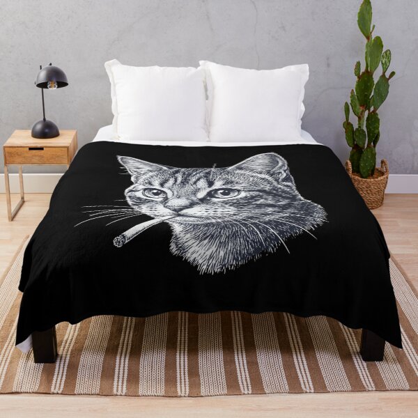 Artikelvorschau, Porträt einer rauchenden Katze – Vintage-Gravurstil, Kunst mit schwarzer Katze entworfen und verkauft von YYoYY.