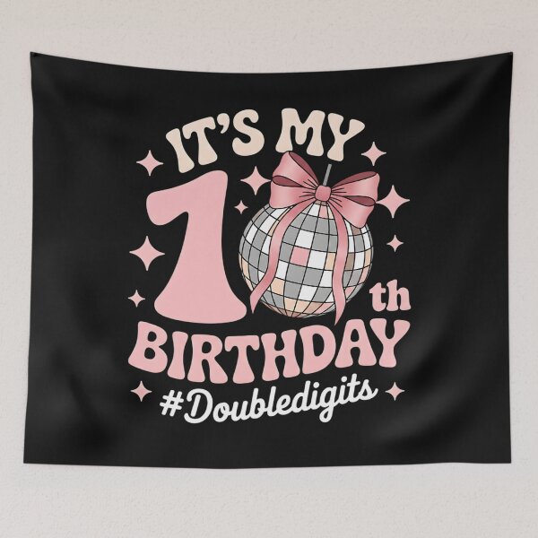 Item preview, It's My 10th Birthday Girl Double Digits Bow Disco Ball Ten designed and sold by clothesy7.