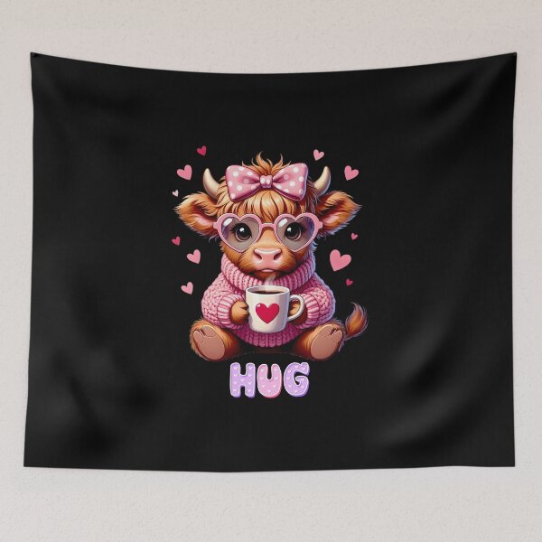 Item preview, Sweet cow, Love cow, pink cow, hug designed and sold by ProdigyJolly.
