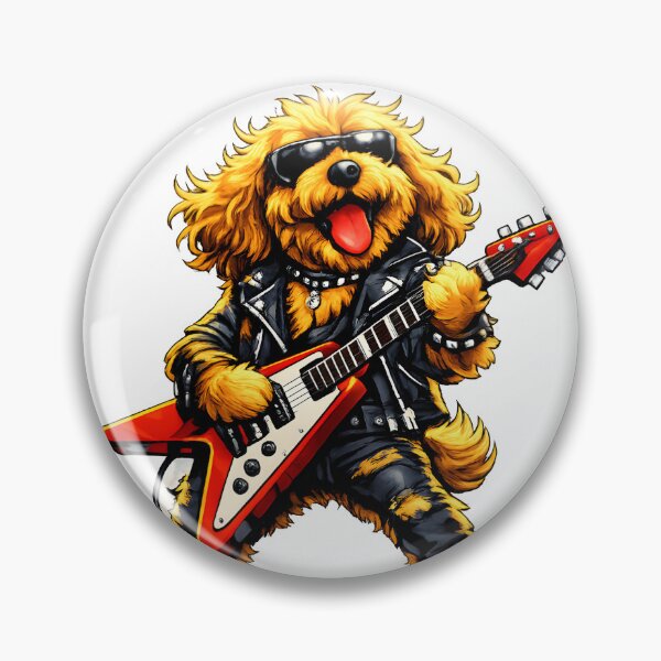 Item preview, Apricot cockerpoo playing rock guitar - birthday gift idea designed and sold by Dazzio Designs.