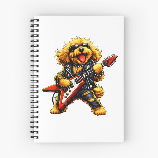 Item preview, Apricot cockerpoo playing rock guitar - birthday gift idea designed and sold by Dazzio Designs.