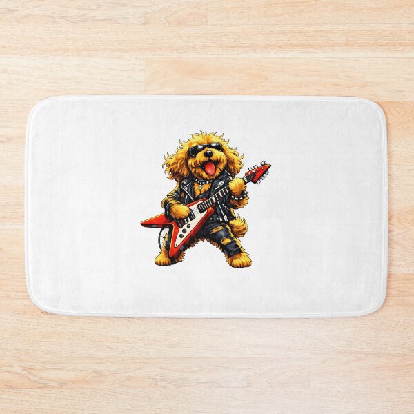 Item preview, Apricot cockerpoo playing rock guitar - birthday gift idea designed and sold by Dazzio Designs.