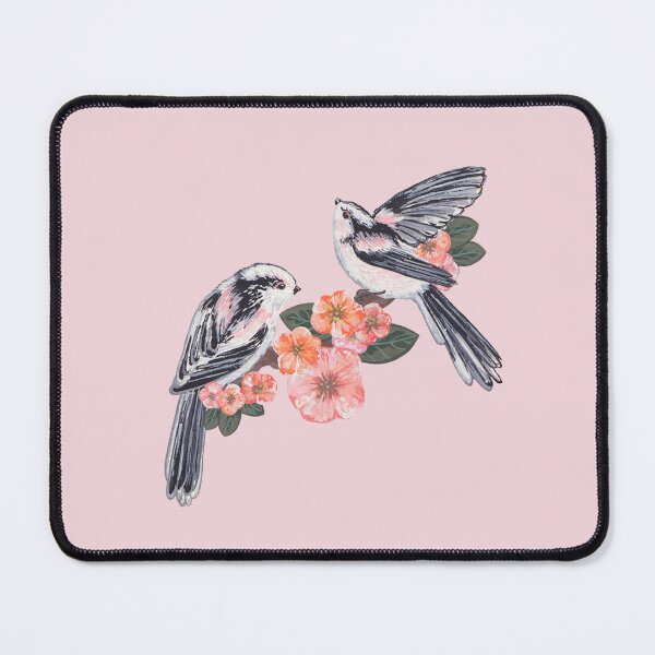Item preview, Long Tailed Tits and Japanese Quince designed and sold by WildWoodPrint.