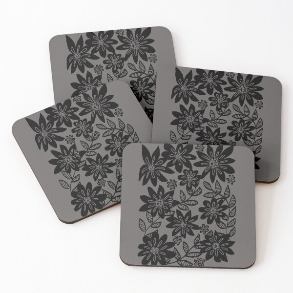 Item preview, Black gothic floral hand drawn design designed and sold by MeadowsAndInk.