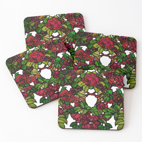 Item preview,  red roses tiffany style stain glass  designed and sold by hollycooper.