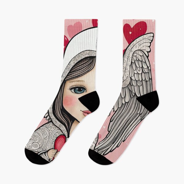 Item preview, Toddler Angel of Love with wings wearing a hoodie celebrating Valentines Day designed and sold by Colin Bentham.