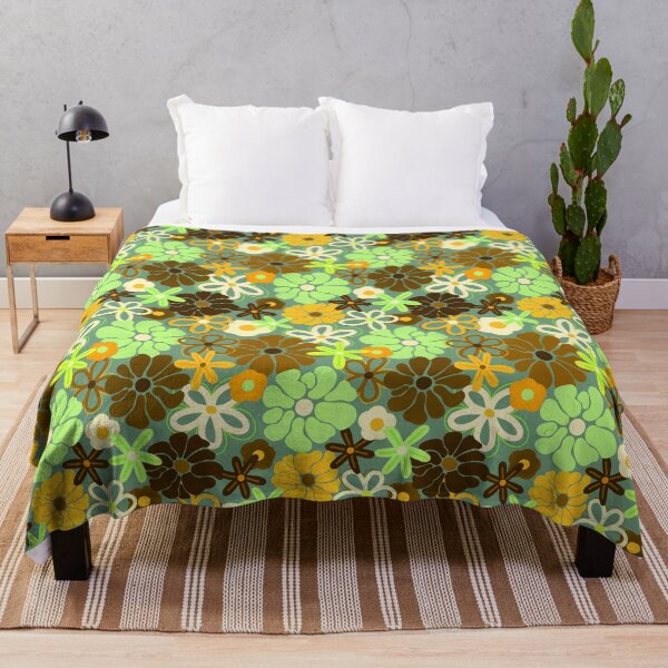 Item preview, Dancing Daisies, Sage green floral design pattern, 70s inspired designed and sold by EmmaSB-Designs.