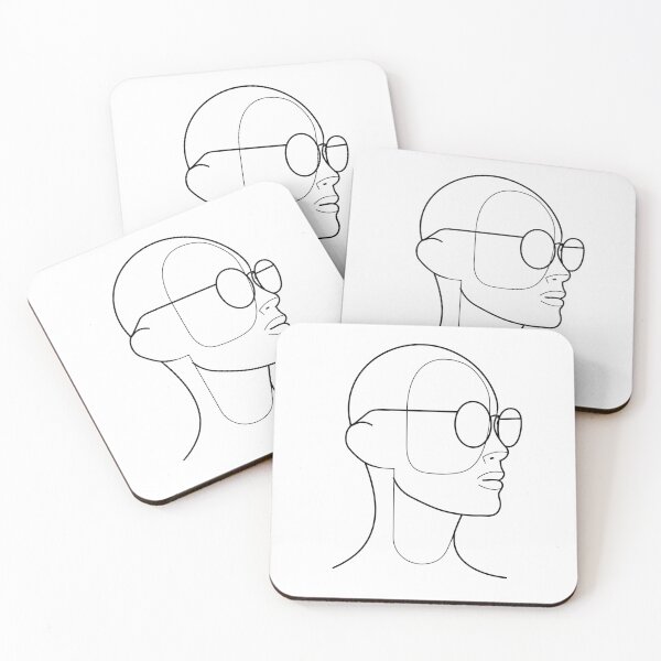 Item preview, Minimalist Line Art Face with Glasses - One Line Drawing Fashion Illustration Continuous Line Portrait designed and sold by stch_4o4.