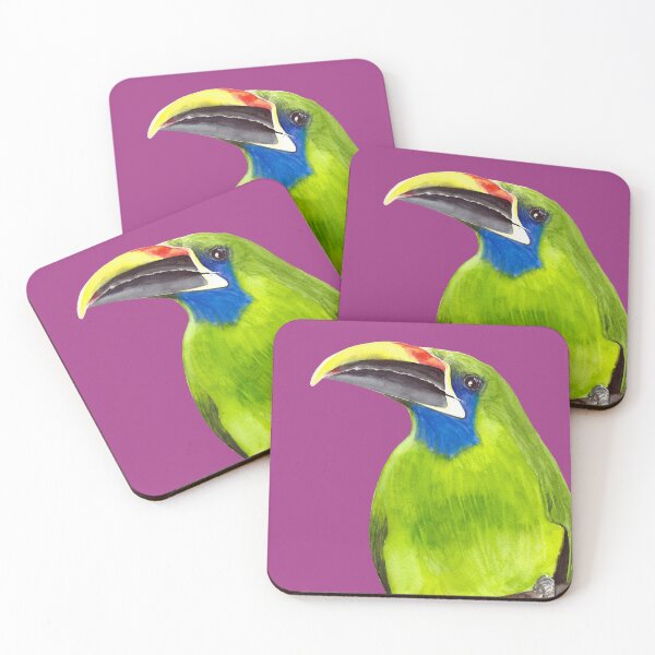 Item preview, Northern Emerald-Toucanet bird watercolour painting designed and sold by art-elodie-g.