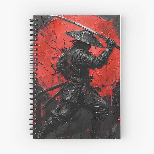 Item preview, Ronin Samurai Silhouette With Katana – Red Sun Japanese Ink Poster designed and sold by D-Signa.