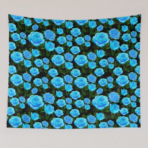 Item preview, Blue rose pattern blue floral blue flowers designed and sold by hollycooper.