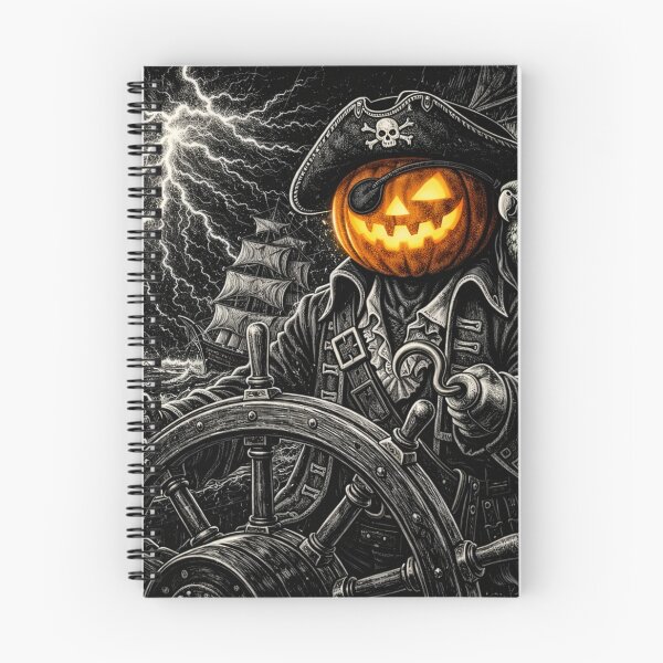 Item preview, Headless Horseman Pirate Steering Through Storm Seas – Dark Nautical Fantasy Art designed and sold by TheHorsemanRidesAgain.
