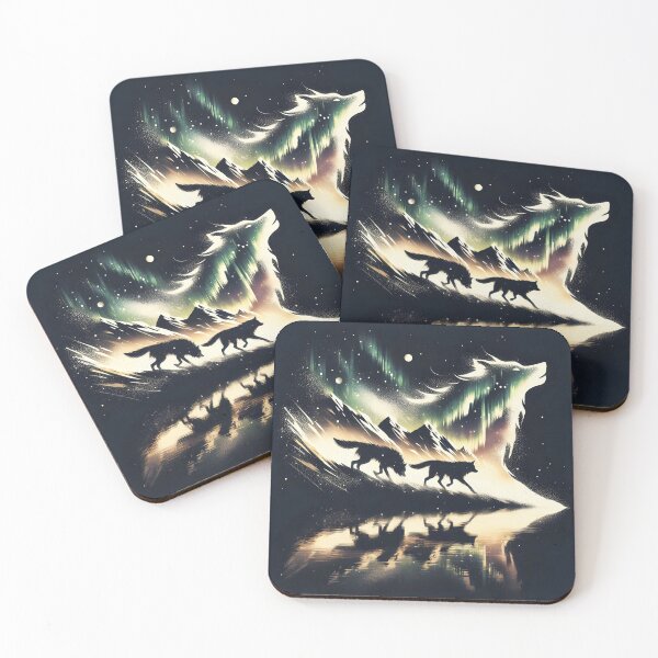 Item preview, Northern Lights Wolves, Ai Generated Art   designed and sold by ACC .