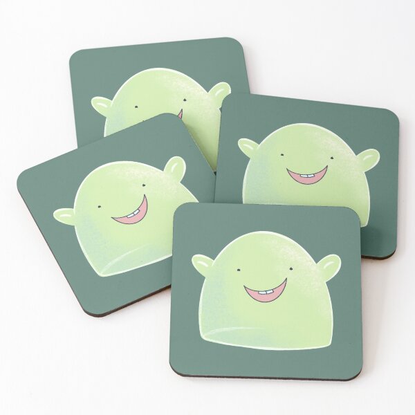 Item preview, Cute and Happy Green Blob Creature designed and sold by NaliniLe.