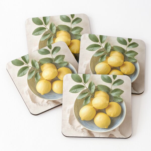 Item preview,  Fresh Lemons in a Bowl – Mediterranean Citrus Kitchen Decor designed and sold by Mindrender.
