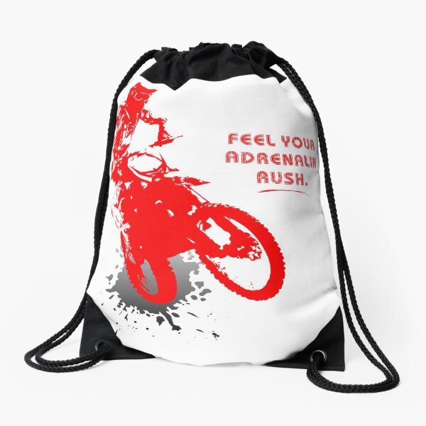 Adrenaline rush | Motocross gift gift idea Drawstring Bag
