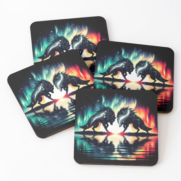 Item preview, Northern Lights Wolves, Ai Generated Art   designed and sold by ACC .