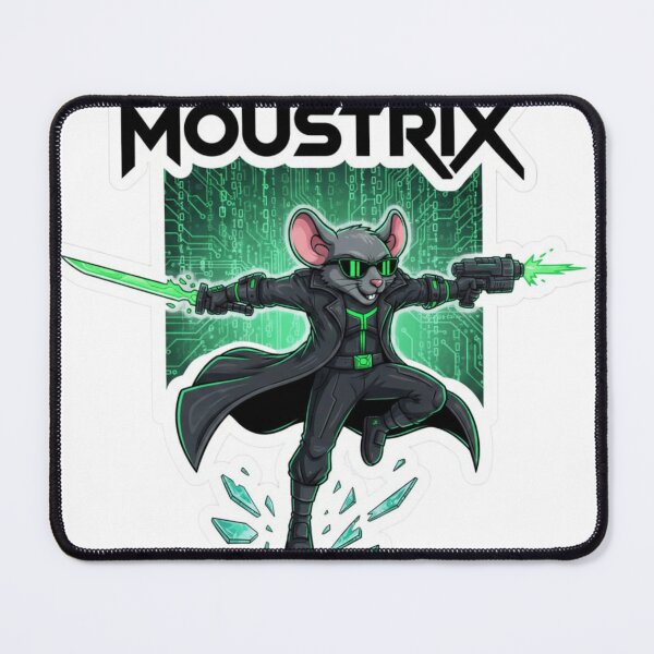 Item preview, Moustrix – Cyberpunk Mouse Movie Parody Sticker designed and sold by Imaginarium of Chaos falcon88 .