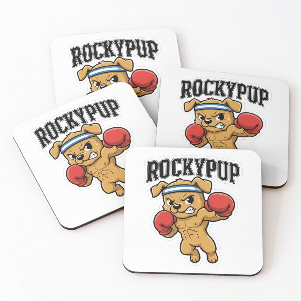 Item preview, Rockypup – Boxing Dog Movie Parody Sticker designed and sold by Imaginarium of Chaos falcon88 .
