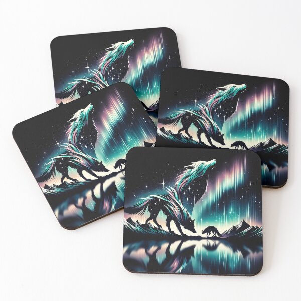 Item preview, Northern Lights Wolves, Ai Generated Art   designed and sold by ACC .