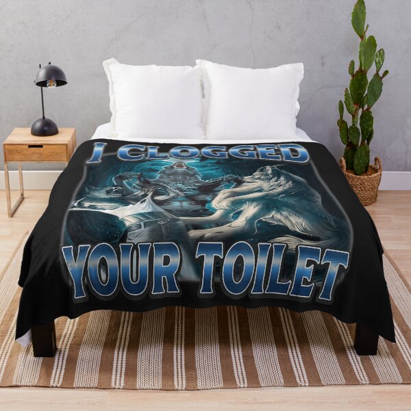Item preview, I Clogged Your Toilet Funny Alpha Wolf Meme Stupid Brainrot designed and sold by H3ll-Ash-Studio.