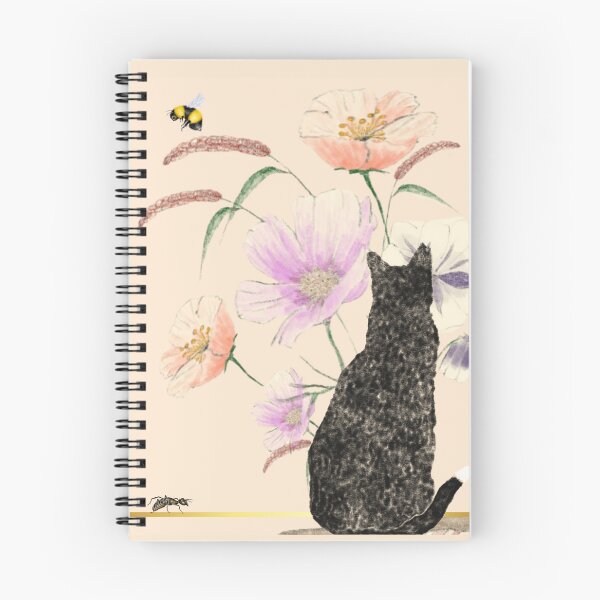 Item preview, Black straycat in a field of flowers designed and sold by Erika Castricum.