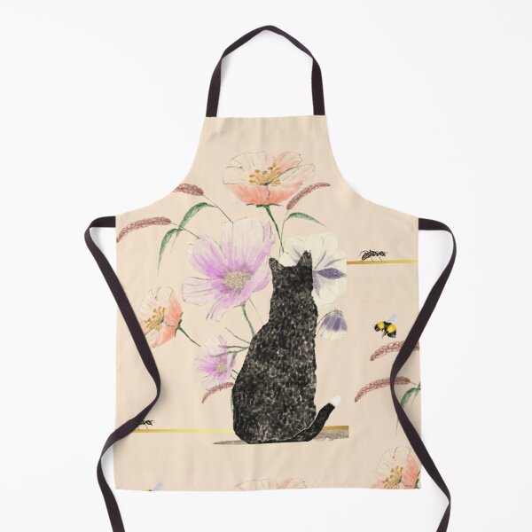 Item preview, Black straycat in a field of flowers designed and sold by Erika Castricum.
