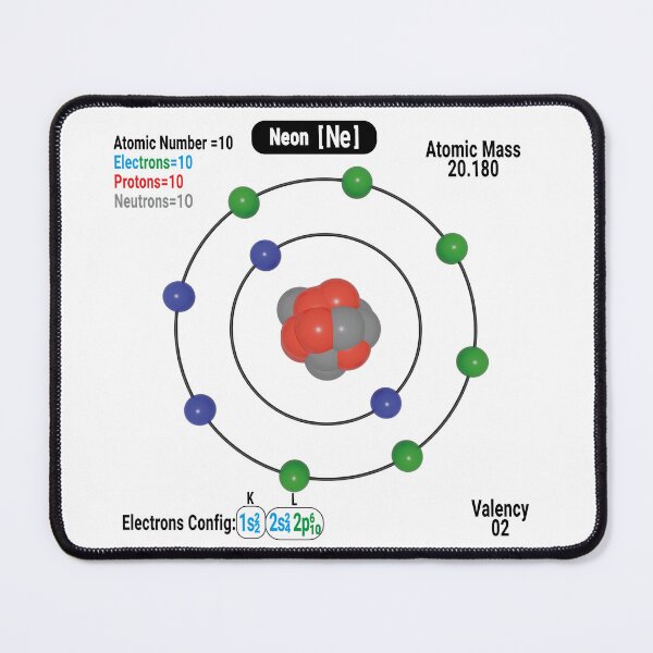 Item preview, Neon Atom Structure Diagram (Ne) – Electrons, Protons and Neutrons. designed and sold by ElmonirPress.