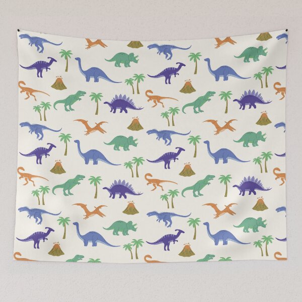 Item preview, Colorful Hand-drawn Dinosaurs Beige designed and sold by Brianaidesigns.