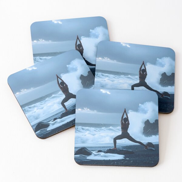 Item preview, Nature yoga on a volcanic beach – Zen art and inner strength designed and sold by Schoenenwald - Illustrations Uniques et Originales.